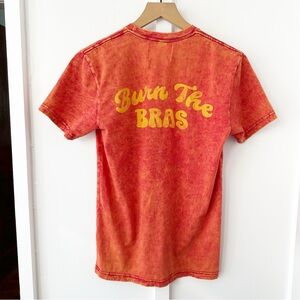 REVICE orange burn the bras tshirt